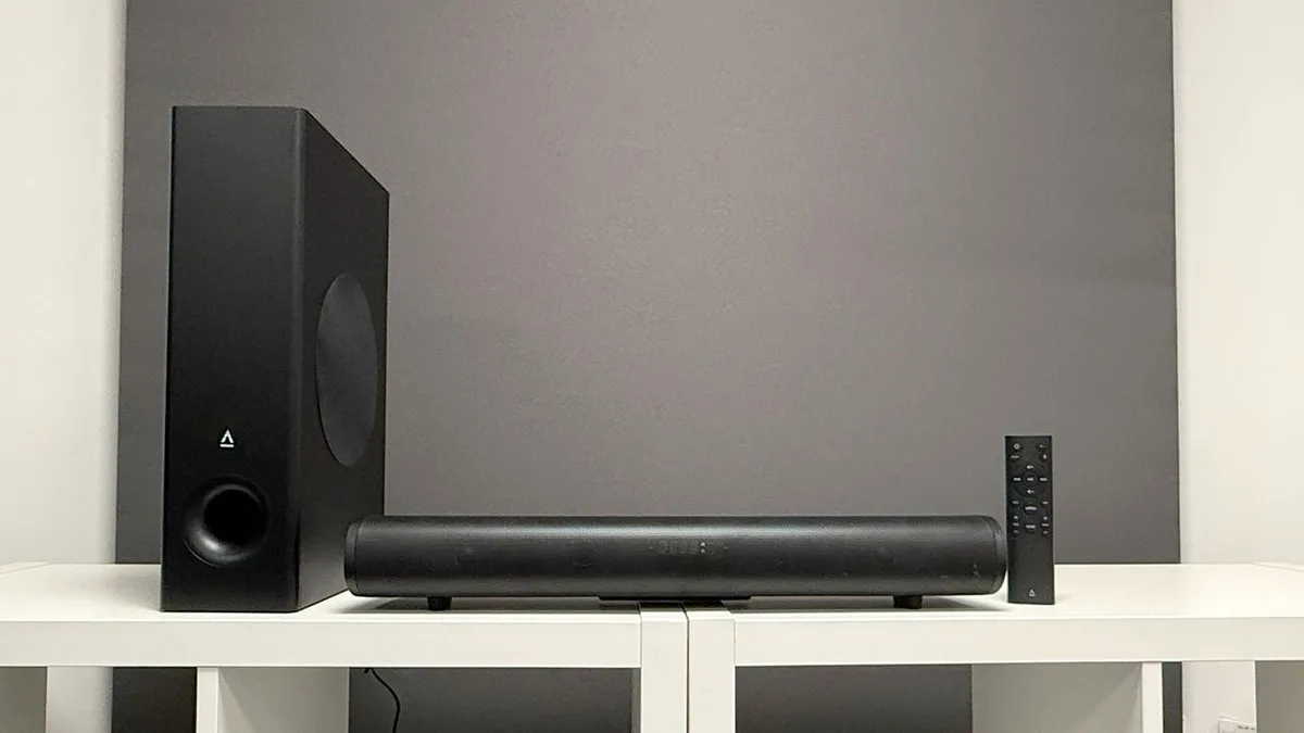  Short on space? We recommend this £90 versatile soundbar for desktops and small rooms – it comes with a subwoofer included 